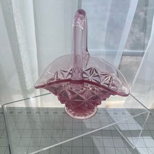 Pink cut glass basket shape